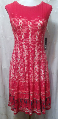 New NIC + Zoe Small PETITE Garden Party Dress TriBlend Red Multicolor Print $228
