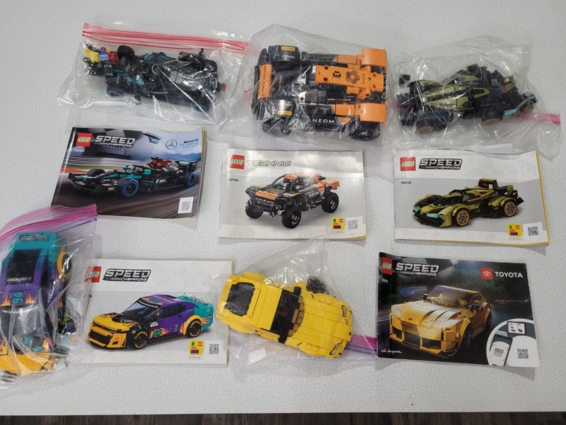 Lego lot RACE cars Neom Supra Toyota GR Lamborghini Camero ZL1 F1 Formula...