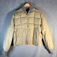 Vintage Tempco Down Insulated Bomber Jacket Tan Size L Seattle Made USA Talon