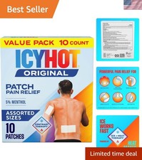 Pain Relief Patch Variety Pack, 5 Medium and 5 Large Comfortable Fabric Patch...