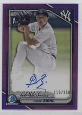 2024 Bowman Draft Chrome Prospect Purple Refractor 113/250 Gage Ziehl Auto 1mr0