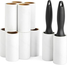 Juvale Reusable Lint Roller - 12 Pack, Black, 696 Sheets - Roller Refills, Pet H