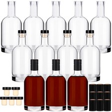 Wine Bottle 12PCS 375 ML Glass Bottles with Lids 12 oz Clear Glass Bottles wi...
