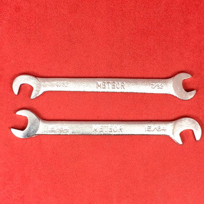 Near Mint! Meteor 7/32'' & 15/64'' Midget Ignition 4-way Angle Open-end Wrenches