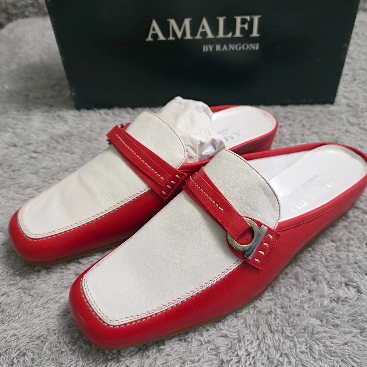 Amalfi by Rangoni white Leather Loafers with Gold Accent size 11 Amalfi Gold Shoes for Women | eBay main image 3