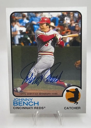 2022 Topps Heritage Johnny Bench On Card Auto /25 Reds HOF Legend - JUMBO