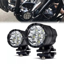 2PCS Waterproof 6 LED Motorcycle Spotlight and 12V Auxiliary Driving Lamp Set