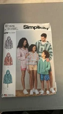 Simplicity R11876 West Coast Baja Hoodies for Family Sz XS-L, XS-XL UNCUT S9759