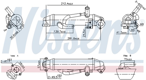 Nissens KüHler AbgasrüCkfüHrung 989456 Stahl FüR Ford Mondeo 3 Turnier Bwy Bus-image