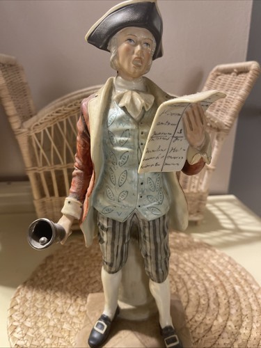 Vintage 13" Andrea von Sadek "Town Crier" handbemalt #6966 Porzellan Figur