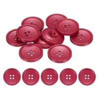 NäHknöPfe,28Mm,4 LöCher,Rund,Aus Kunstharz,Zum Basteln,Kirschrot,10 StüCk