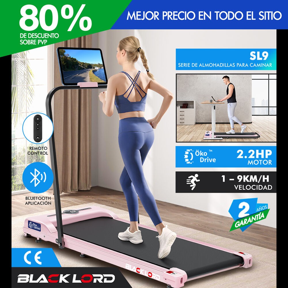 BLACK LORD Cinta de Correr Eléctrica Andador Casa Oficina Gimnasio Plegable