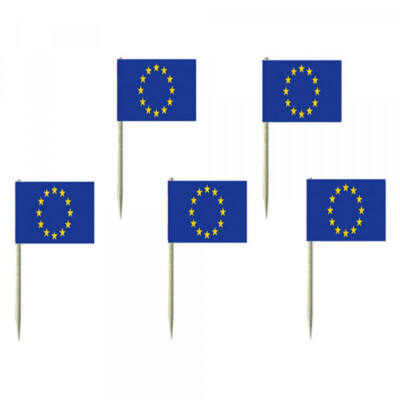 1000 Flaggen-Picker Flag-Pin Europa 7 cm Pickser Deko Käse Fahnen Fingerfood