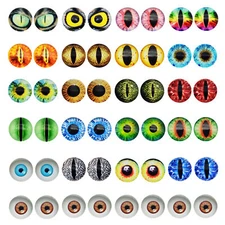 5-25pair/pack Colorful 6-30mm Glass Animal Eyes Cat Dragon Eyes for Toy Doll DIY