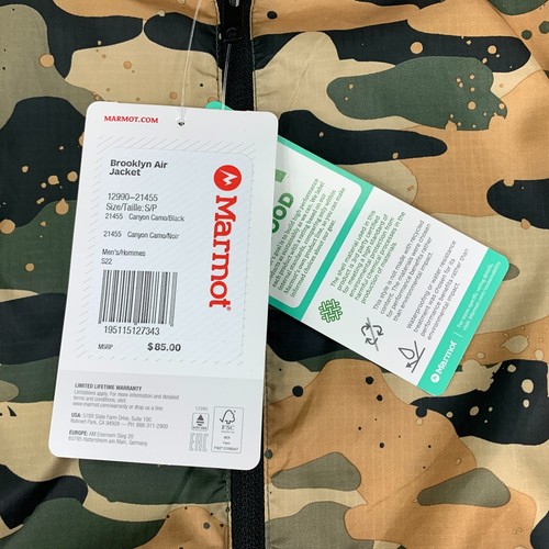 Marmot Mens Brooklyn Air Camo Lightweight Windbreaker Jacket Brown S - Picture 2 of 4