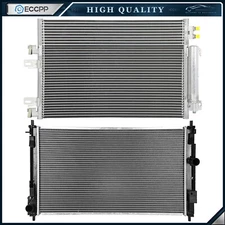 Aluminum Radiator & AC Condenser Cooling Kit For 2010-2012 Dodge Caliber
