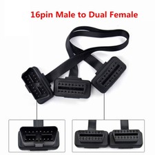 16 Pin Obd2 Universal Splitter Extension 1x Male 2x Female Extension Cable