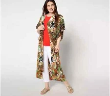 #12 Attitudes by Renee Regular Border Print Duster Size XL