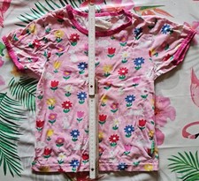 T-Shirt Toby Tiger Größe 5-6 116cm, pink mit dunklen-pink Abschlüssen und Aufdru