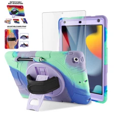 For iPad 9th/8th/7th Gen Shockproof Heavy Duty Stand Case Cover+Screen Protector