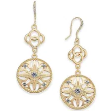 Charter Club Gold-Tone Crystal Double Drop Earrings