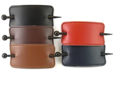 RECTANGULAR STITCHED FAUX LEATHER WITH WOOD HAIR STICK PIN - 1 PC. (144)