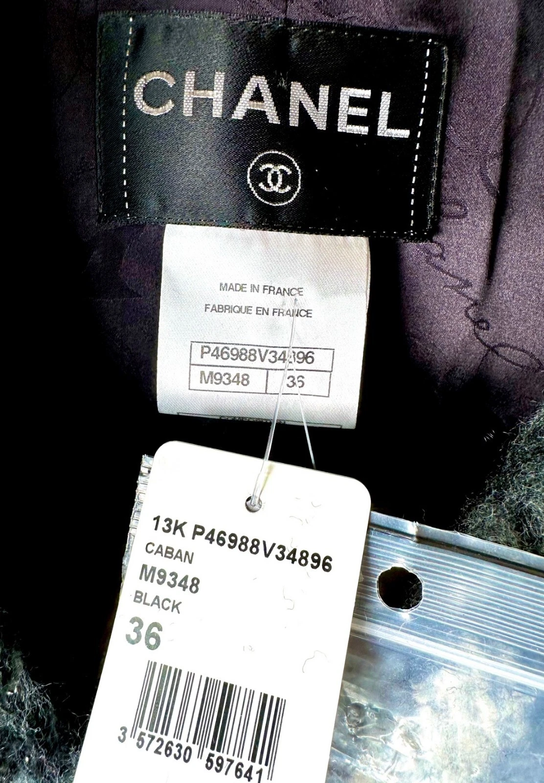 Cappotto tweed 6K nuovo Chanel 2013 nero bianco grigio 34 36 38 2 4 6 grigio giacca S M