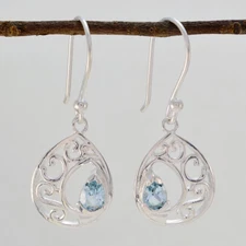 ideal Blue Topaz 925 Sterling Silver Blue genuine Designer US gift