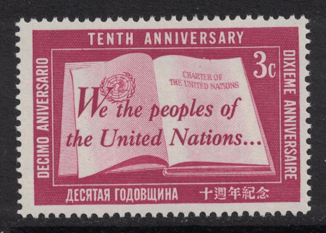 United Nations: Scott 35- MNH- 3c UN Charter, We the Peoples