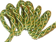 Lime / Verde/Oro Seta/Cotone Tubazioni/Bordatura Corda, 9MM Cavo, X2 M, Arte