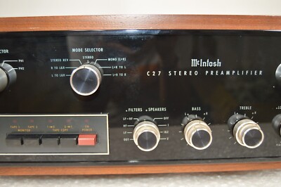 MCINTOSH C27 Stereo Preamplifier Vintage Tested Excellent W/Wood