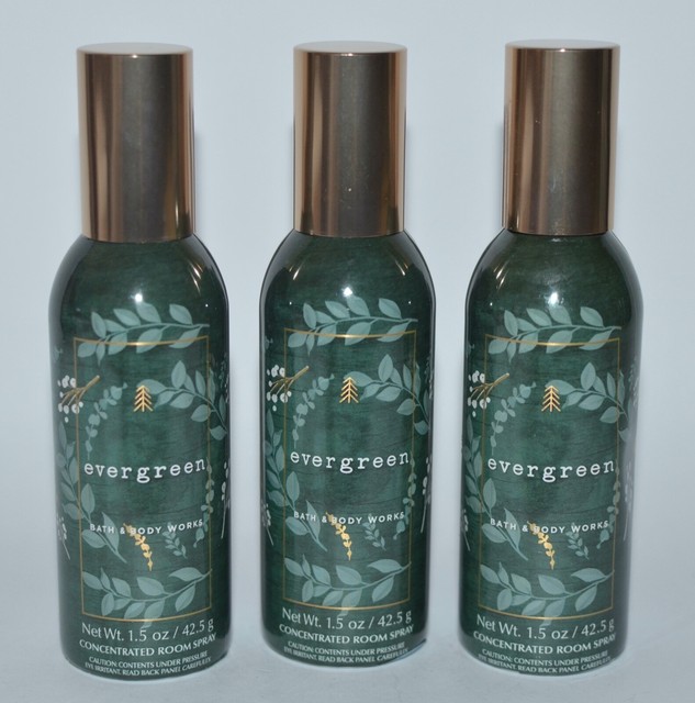 3 BATH & BODY WORKS EVERGREEN CONCENTRATED ROOM SPRAY PERFUME MIST AIR