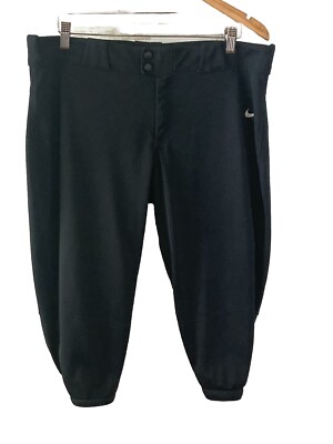 Nike Team Engineered Womens Size XL Softball Pants Black Capris cropped  j154