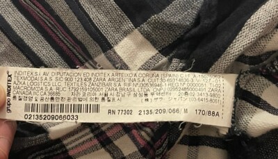 Zara Women's Shirt Button Up White Blue Plaid Long Sleeve Blouse