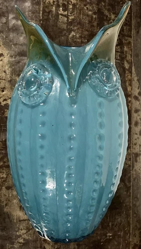 🇮🇹Huge GENUINE MURANO Glass OWL Vase 🏺 Retro Vintage Excellent Condition 🦉