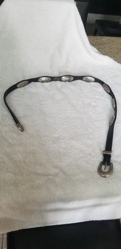 Vintage Leather And Pewter Belt. Purchased Over 40 Years Ago. - Picture 2 of 4