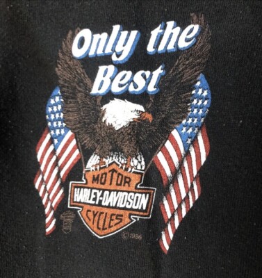 Vintage 1987 Harley Davidson Sweatshirt Quarter Zip Jerzees