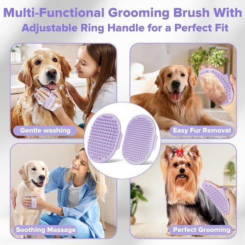 6PCS Pet Grooming Kit,Dog Bath Gloves&Brush,Cat&Dog Shampoo Supplies (Navy Blue) - Picture 19 of 66