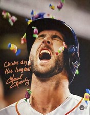DAVID HENSLEY SIGNED 11X14 PHOTO HOUSTON ASTROS 2022 WORLD SERIES CHAMPS BAS