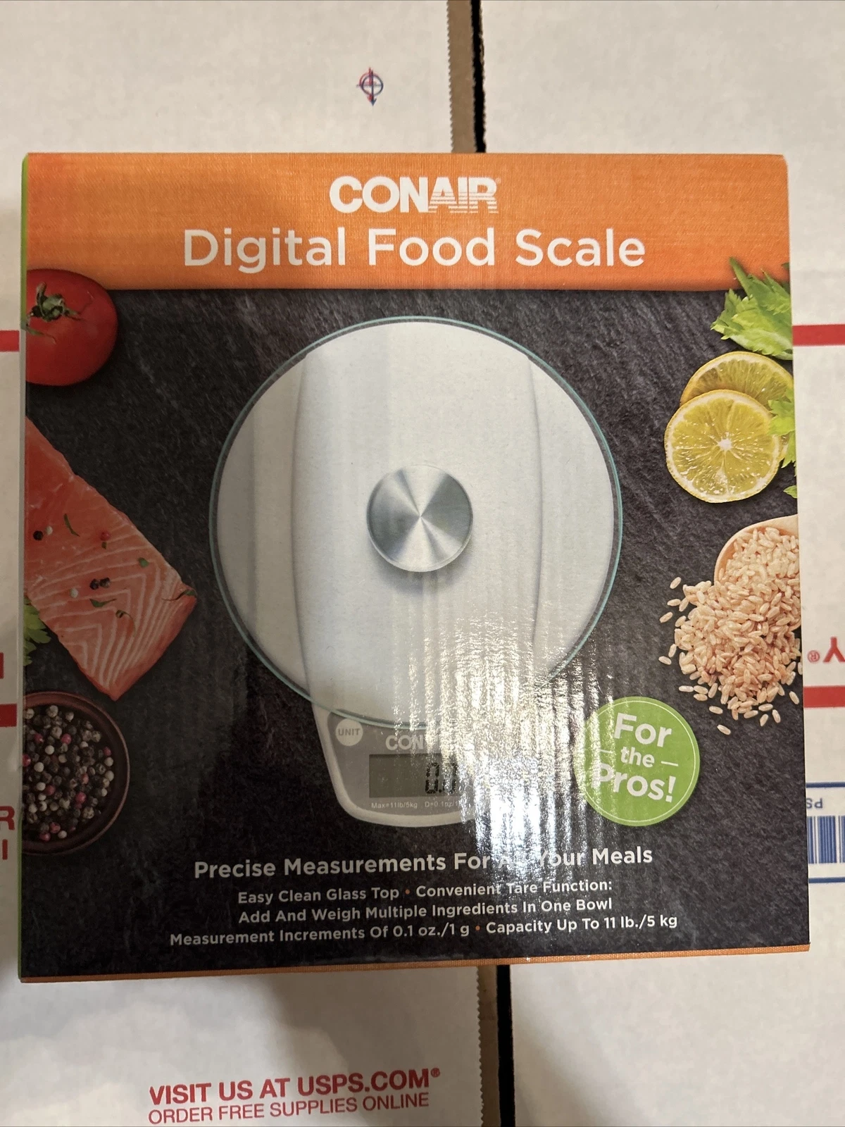 🎄CONAIR DIGITAL FOOD SCALE FOR THE PROS Capacity Up To 11 Lb./5 kg NEW IN BOX🎄