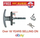 HENDERSON GARAGE DOOR LOCK HANDLE LOCKING GREY T BAR NEW KEYS REPLACEMENT PARTS