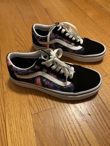 black floral vans old skool