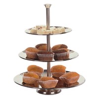 Metall Servierregal ServierstäNder Etagere StäNder Silber Rund 3 Etagen Ø25Cm
