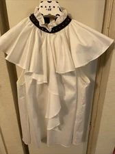 thomas wylde cotton ruffle top sz m