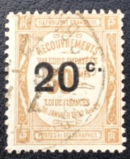 Timbre France 1929 Recouvrements 30 Centimes with 20c overprint Oblitere / Used 