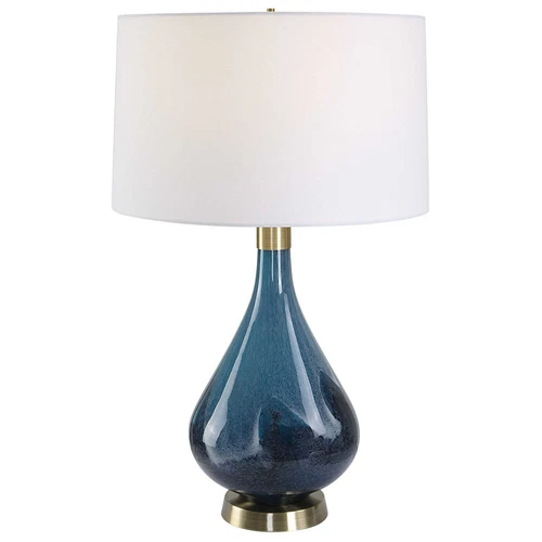 Riviera Table Lamp Sapphire And Dark Navy Blue Art Glass  ~ Uttermost 30098 - Picture 2 of 7
