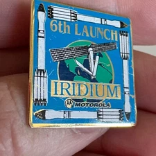 Vintage Motorola Iridium Satellite 6th Launch Lapel Pin Tie Tack