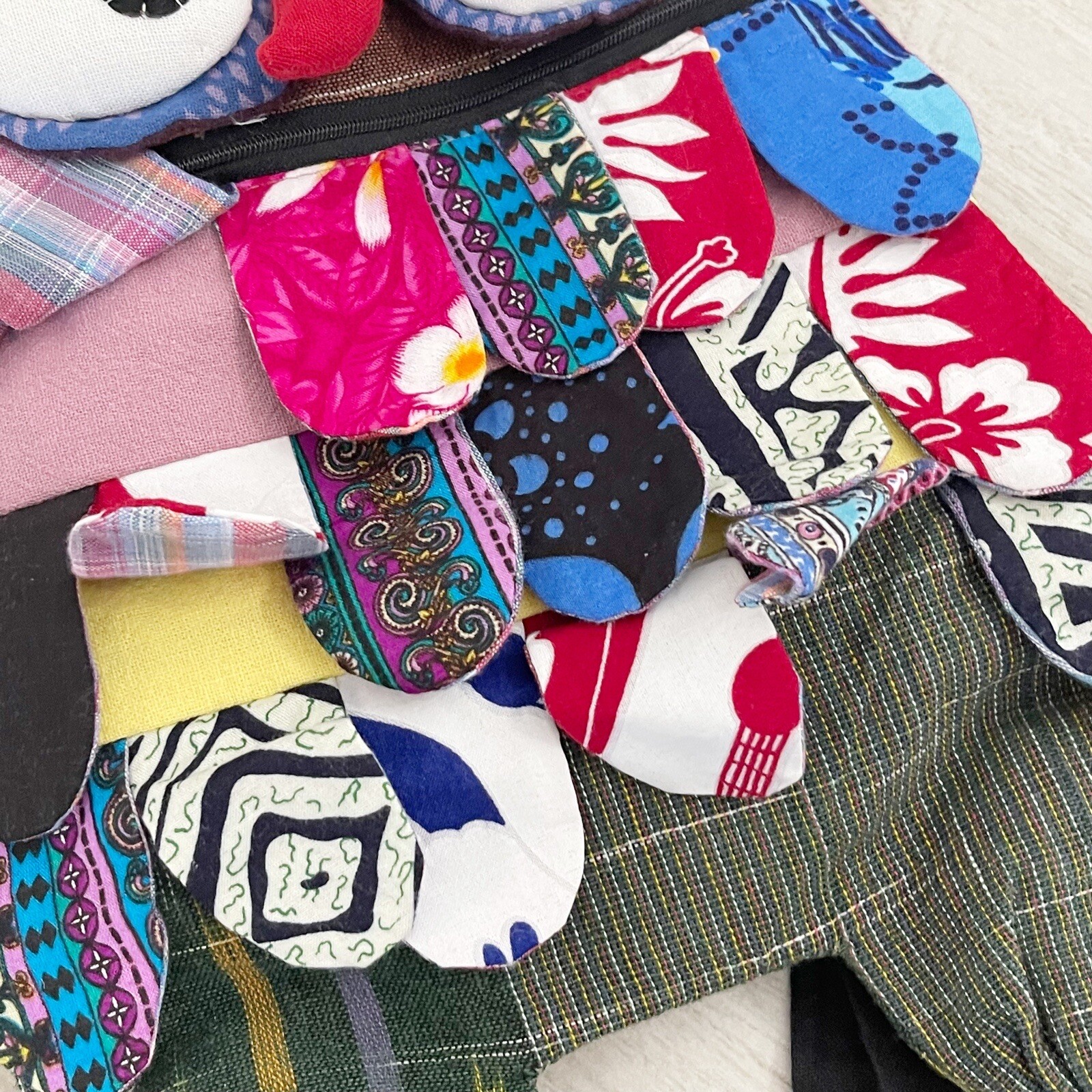 Boho Handmade OWL Patchwork Multi-Color Drawstrin… - image 5