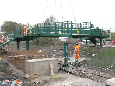 Photo 12x8 Bridge building at Newtongrange Ramp [section 1] almost in plac c2014