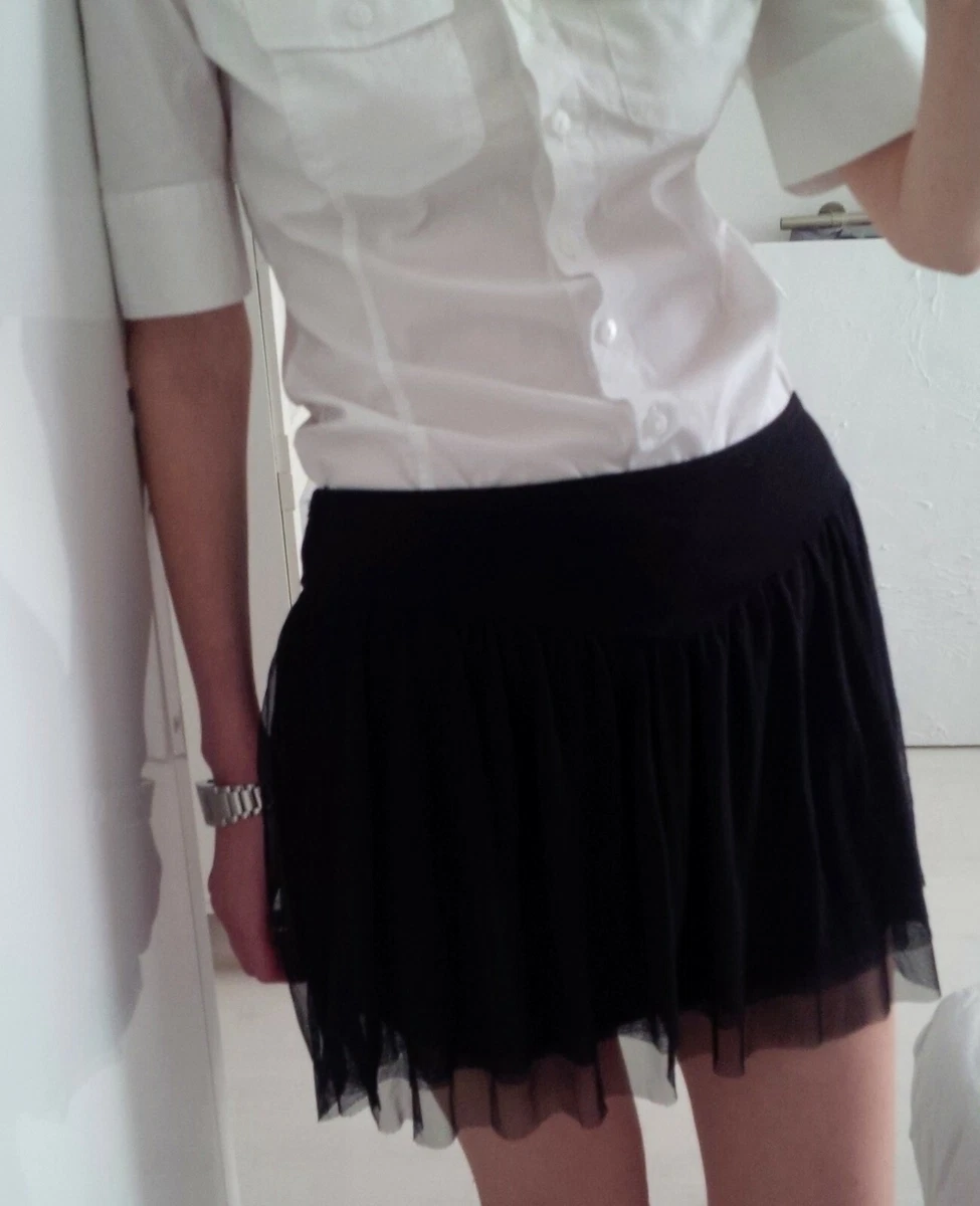 Jupe Femme Topshop Noir A-Line Midi Taille 10 Coton/Élasthanne